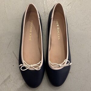 Jack Rogers Dark Blue Flats with Cream Trim